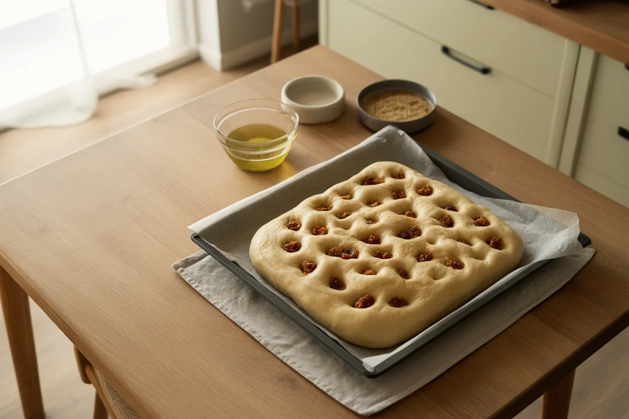 Фокача: рецепт з оливками й розмарином