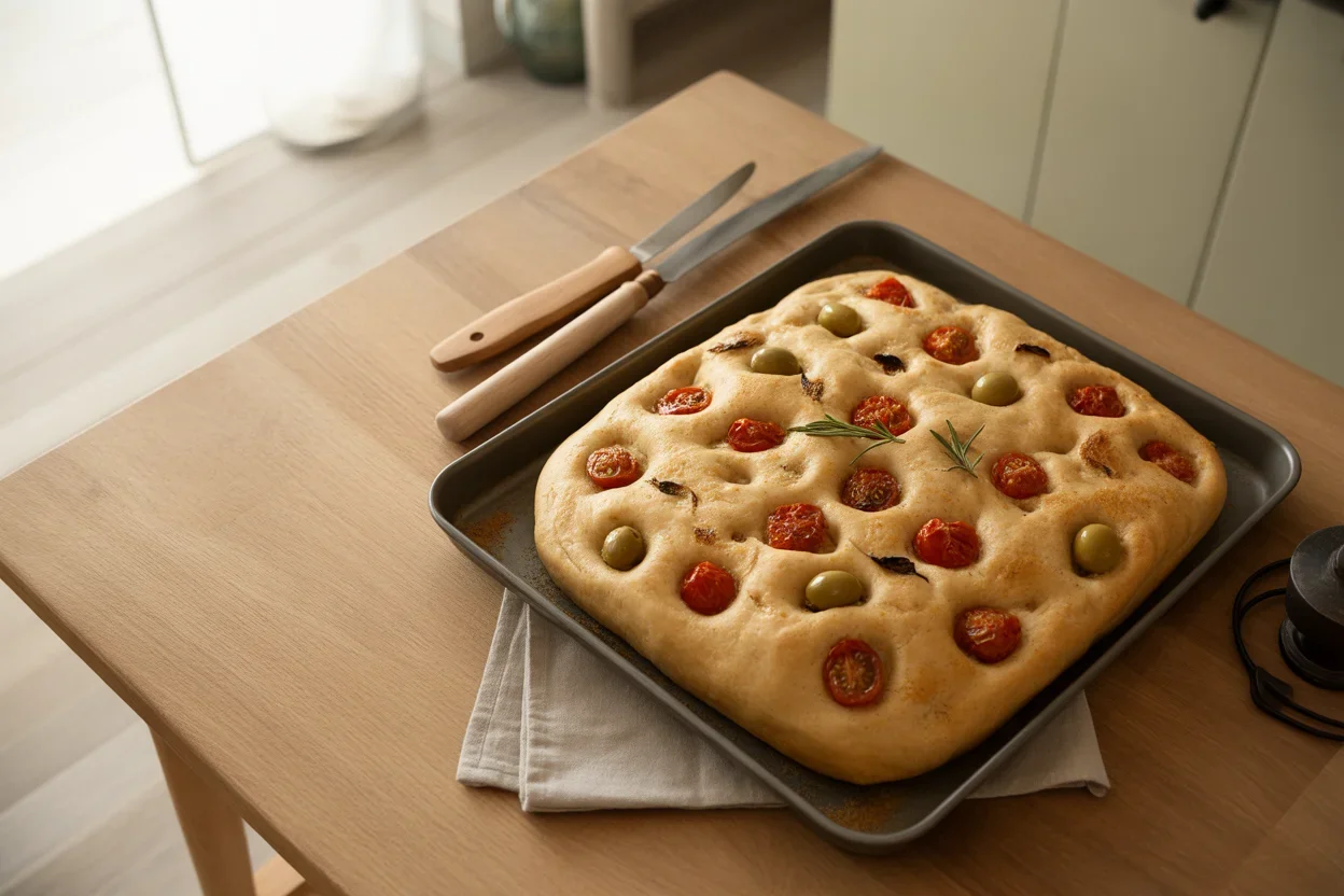 Фокача: рецепт з оливками й розмарином