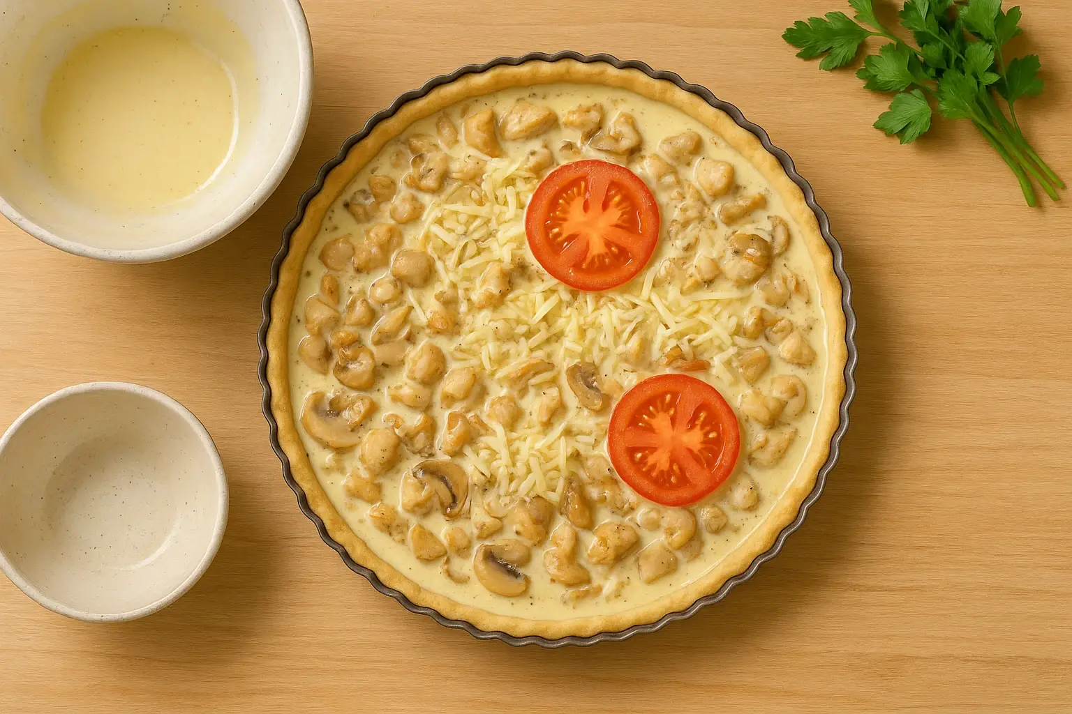 Кіш лорен з куркою: рецепт солоного пирога