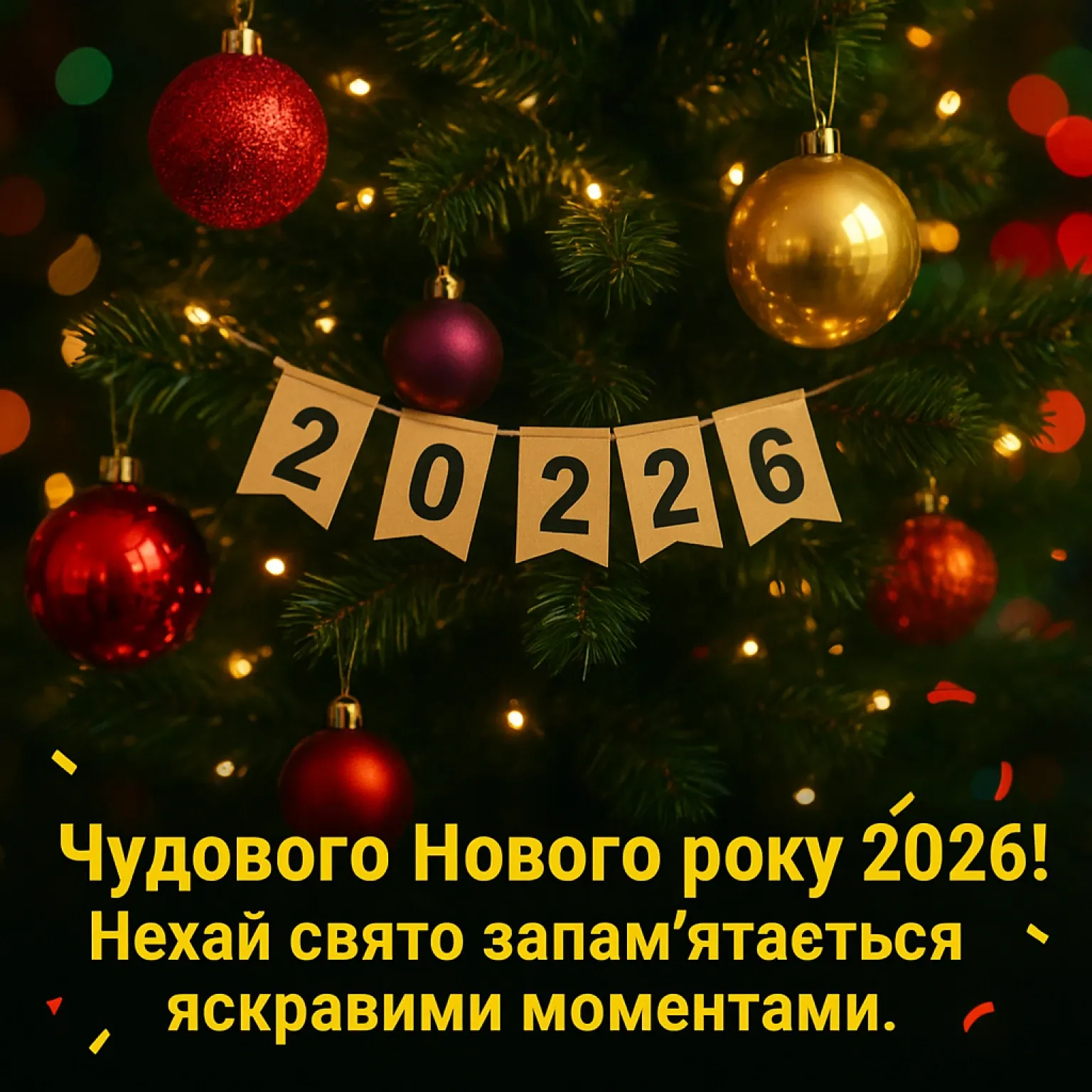 Привітання з прийдешнім новим роком 2026