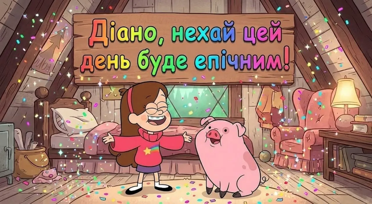 Привітання з днем народження для Діани українською мовою