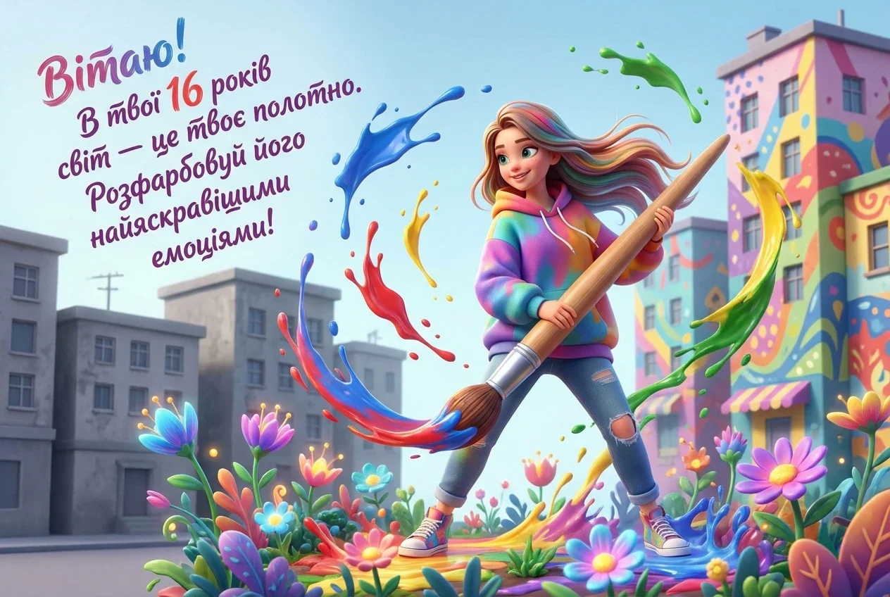 з днем народження 16 років дівчинці