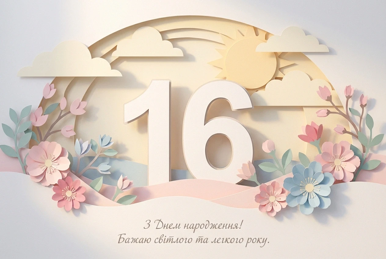 з днем народження 16 років дівчинці