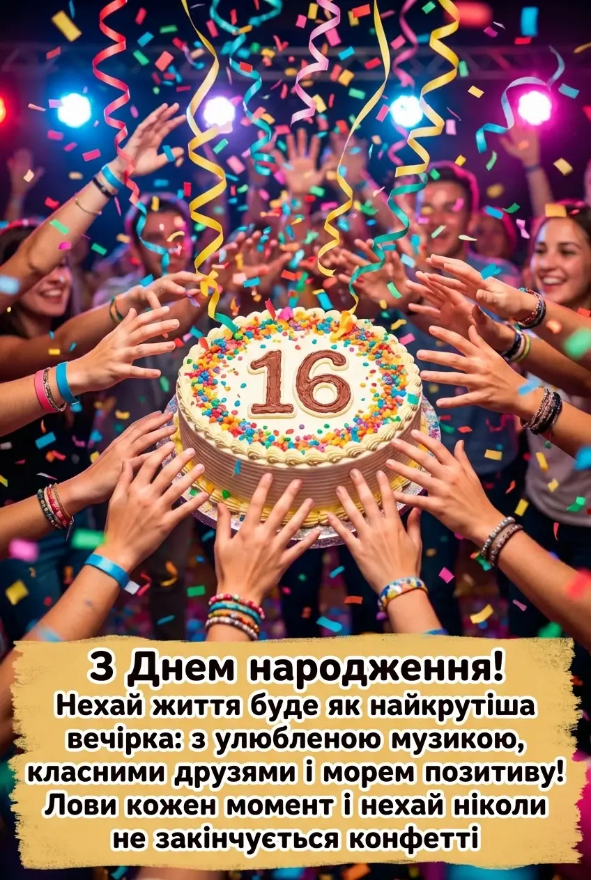 з днем народження 16 років дівчинці