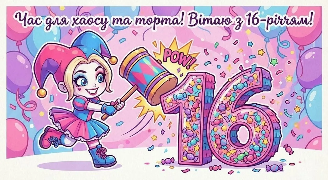 Привітання з днем народження дівчинці на 16 років