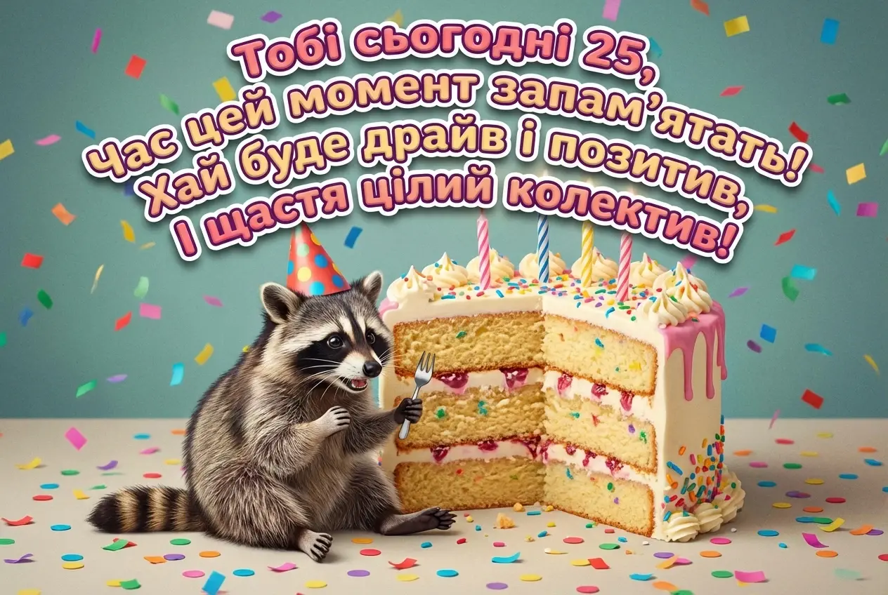 вітання з ювілеєм 25 років