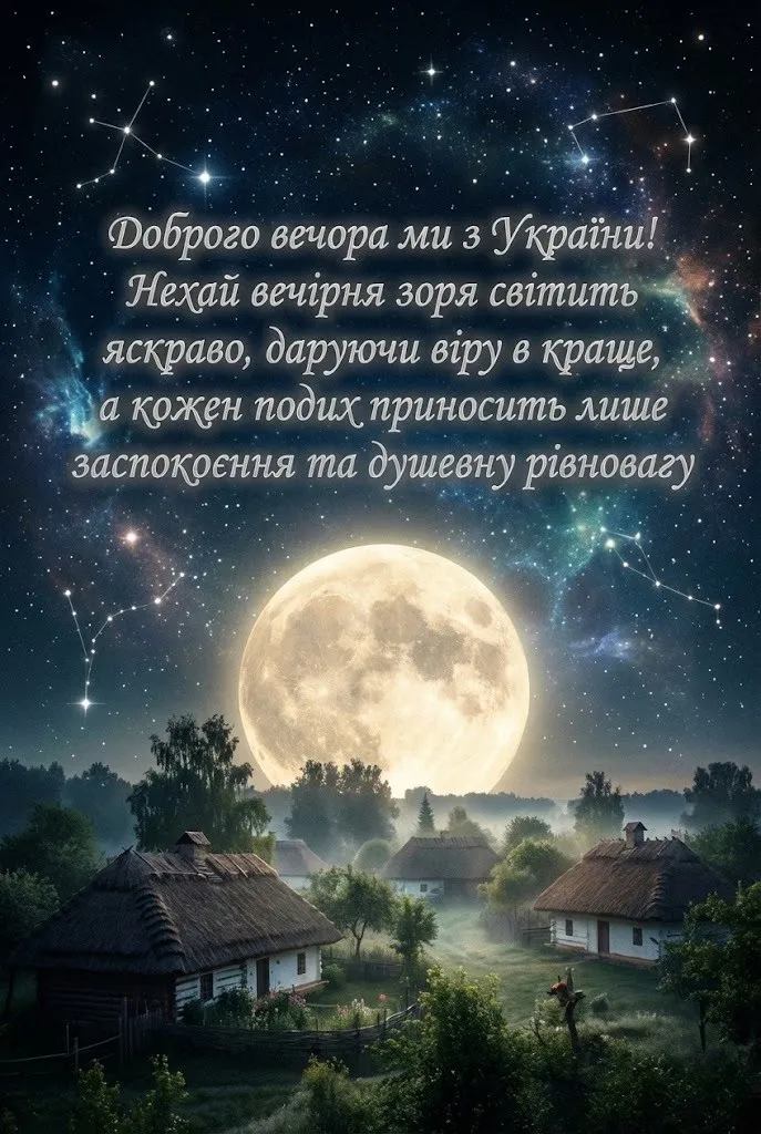 Доброго вечора ми з України: добірка душевних листівок та найтепліших побажань
