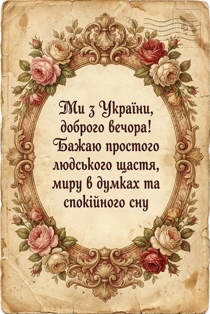 Доброго вечора ми з України: добірка душевних листівок та найтепліших побажань