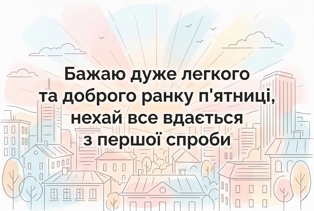 Доброго ранку п’ятниці: душевні побажання та красиві картинки для натхненного завершення тижня
