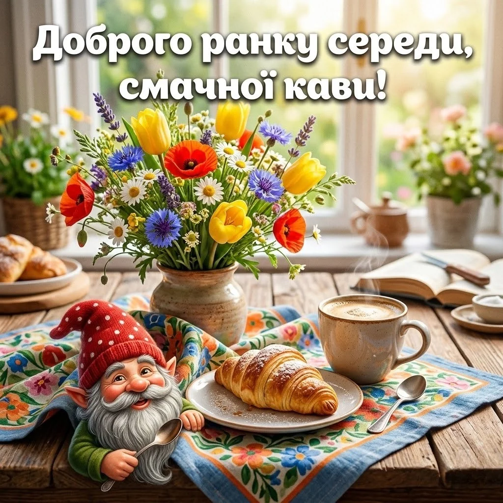 Доброго ранку середи та гарного дня: душевні побажання, картинки та листівки для настрою