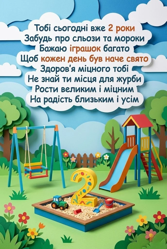 Оригінальні привітання з днем народження дитини 2 роки