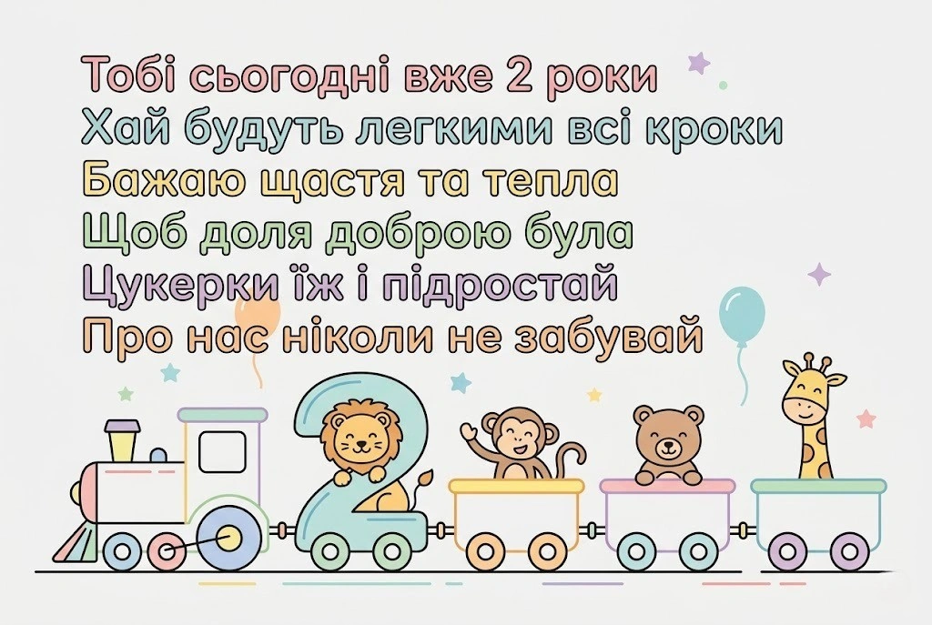 Оригінальні привітання з днем народження дитини 2 роки