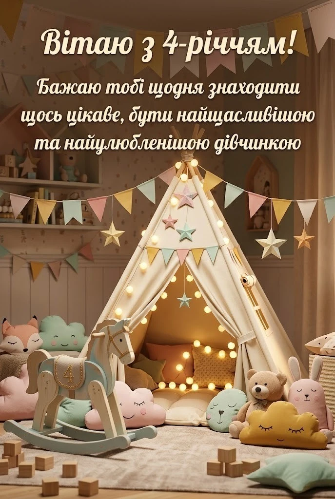 Найкращі вітання з днем народження дівчинці на 4 роки