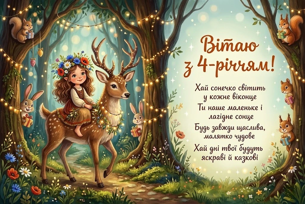 Найкращі вітання з днем народження дівчинці на 4 роки