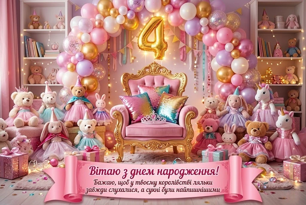 Найкращі вітання з днем народження дівчинці на 4 роки