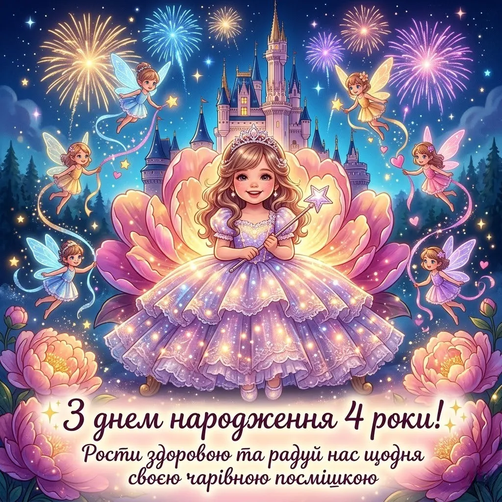 Найкращі вітання з днем народження дівчинці на 4 роки