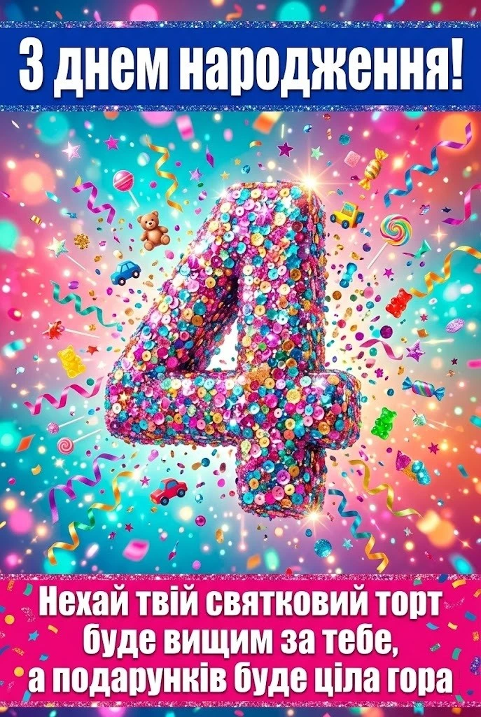 Найкращі вітання з днем народження дівчинці на 4 роки