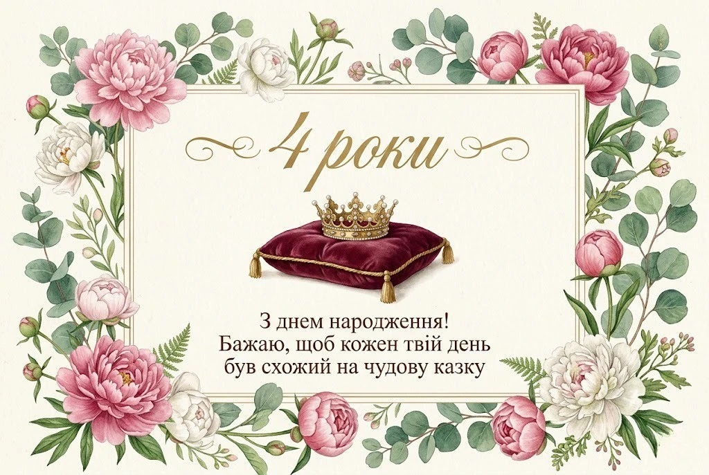 Привітання з днем народження принцеса 4 роки