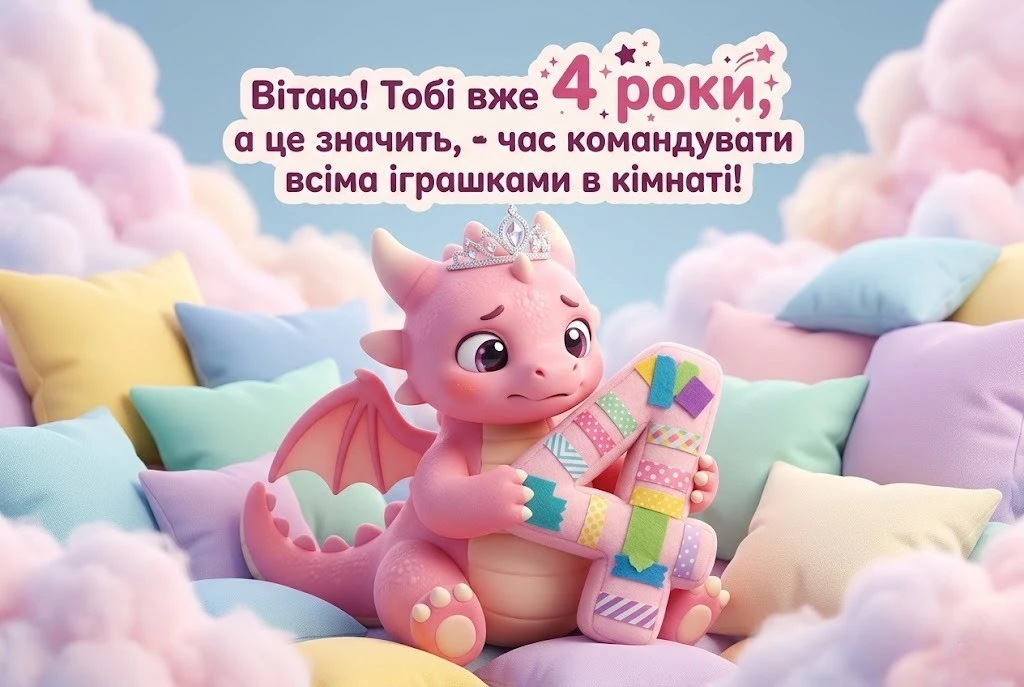 Привітання з днем народження принцеса 4 роки