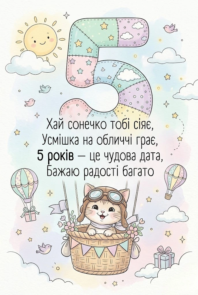 Сучасні привітання для 5-річного хлопчика: мужність, успіх та радість