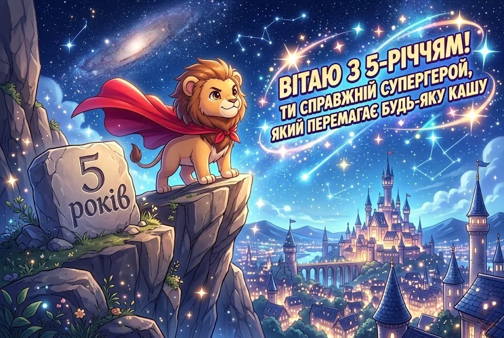 Сучасні привітання для 5-річного хлопчика: мужність, успіх та радість