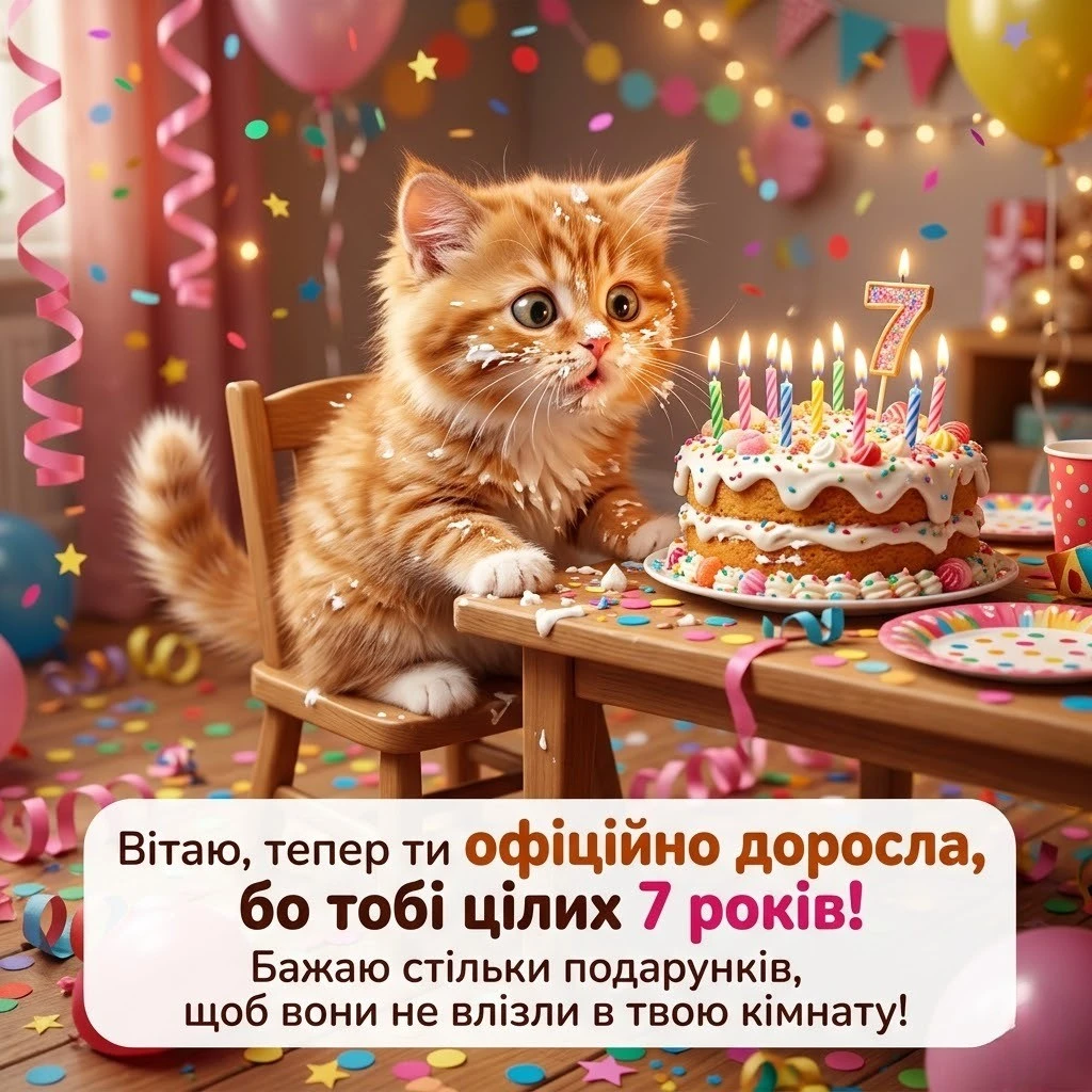 Вітання з 7-річчям дівчинці: зворушливі слова від батьків та рідних