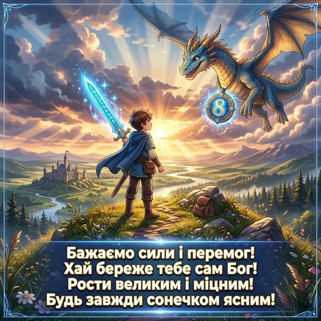 Вітання з 8 днем народження: надихаючі слова для майбутнього лідера