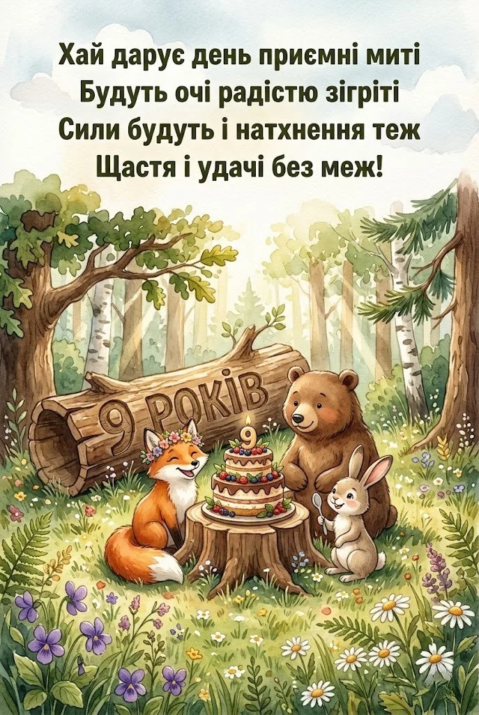 9 років сину чи другу: підбірка щирих побажань і картинок до свята