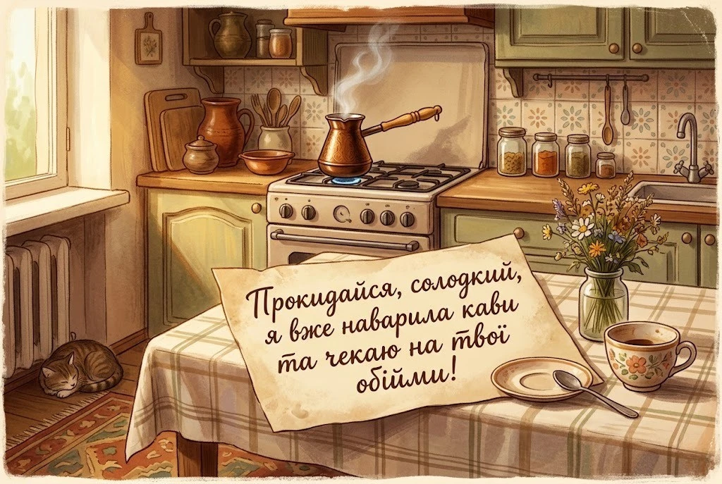 Доброго ранку, коханий: прикольні картинки та душевні побажання своїми словами