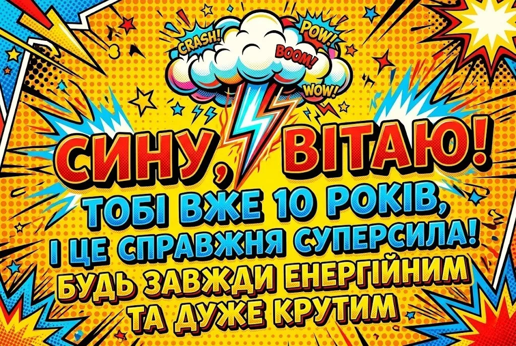 10 років сину: красиві та оригінальні привітання з першим двозначним числом