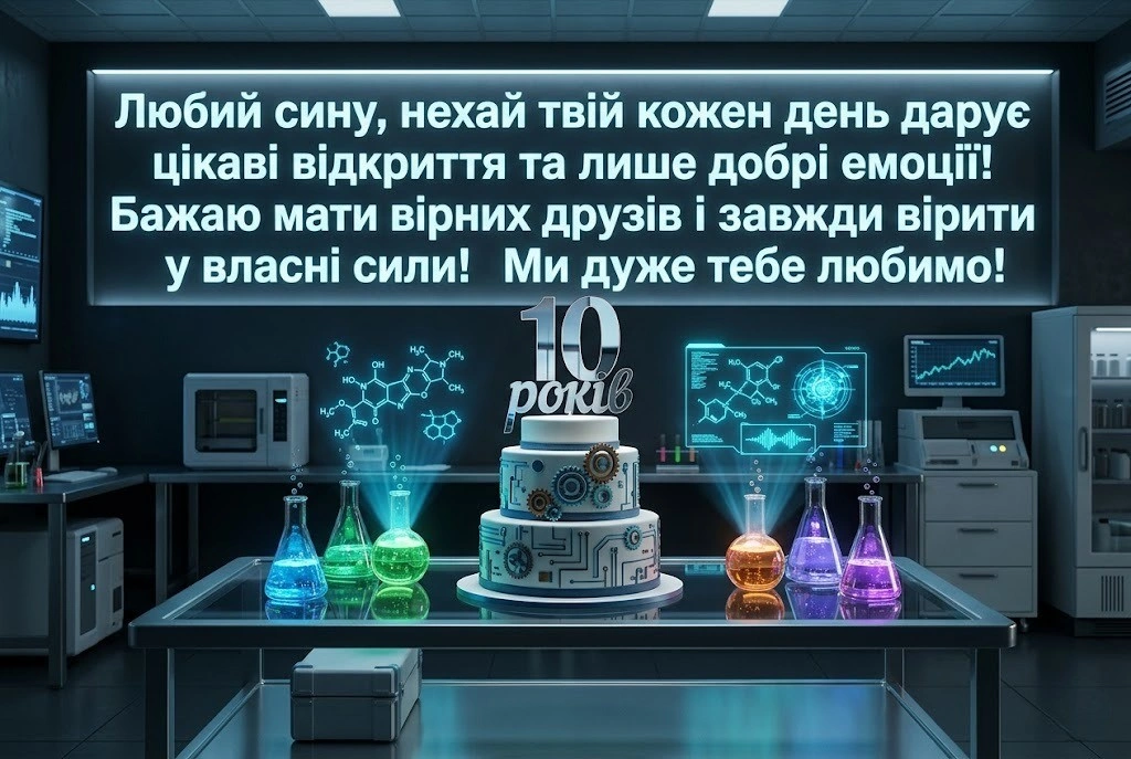10 років сину: красиві та оригінальні привітання з першим двозначним числом