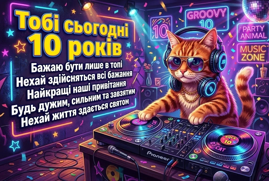 10 років сину: красиві та оригінальні привітання з першим двозначним числом