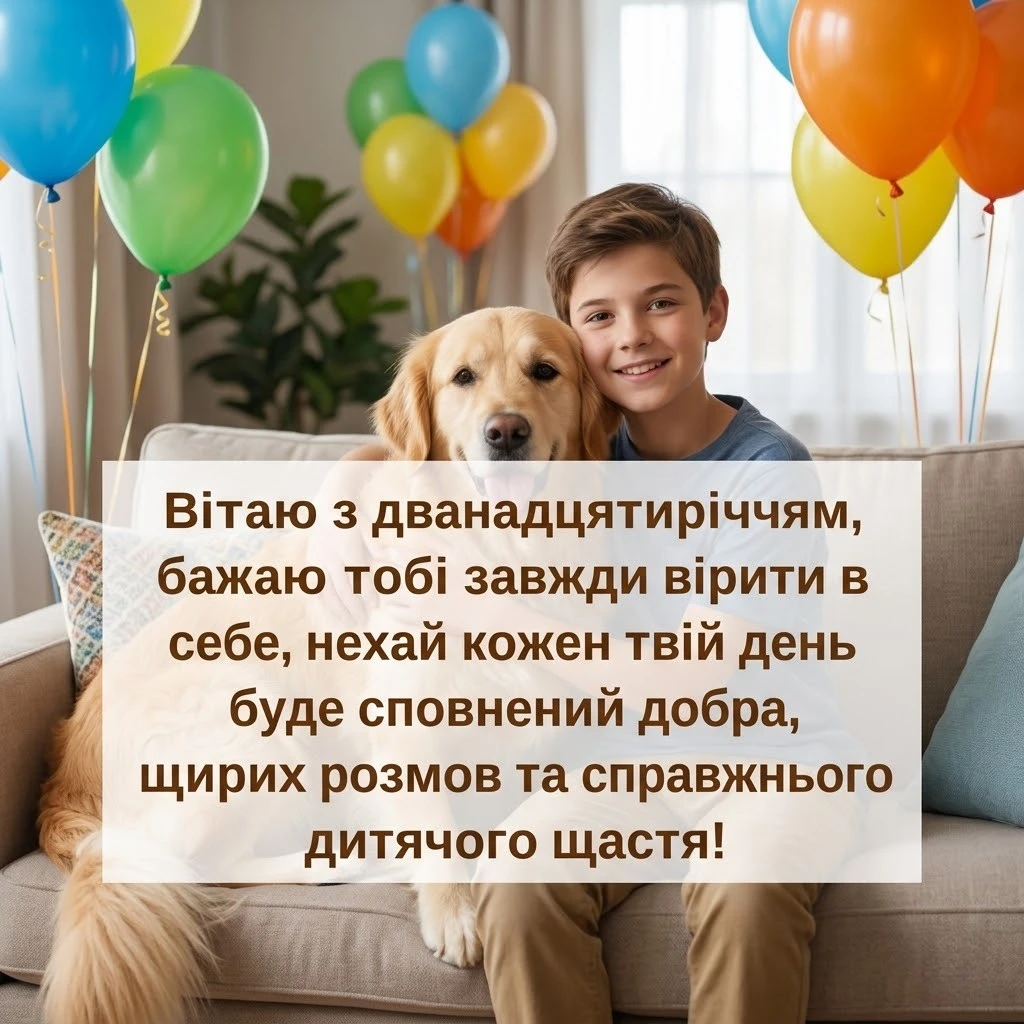 12 років — особлива дата: зворушливі привітання від батьків та друзів