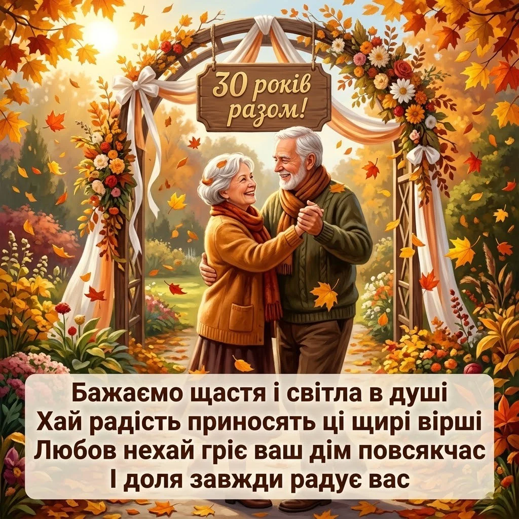 Перлове весілля: зворушливі привітання з 30-ю річницею для всієї родини