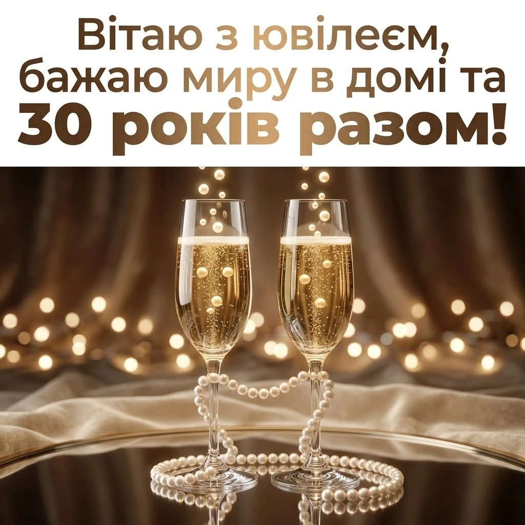 Перлове весілля: зворушливі привітання з 30-ю річницею для всієї родини