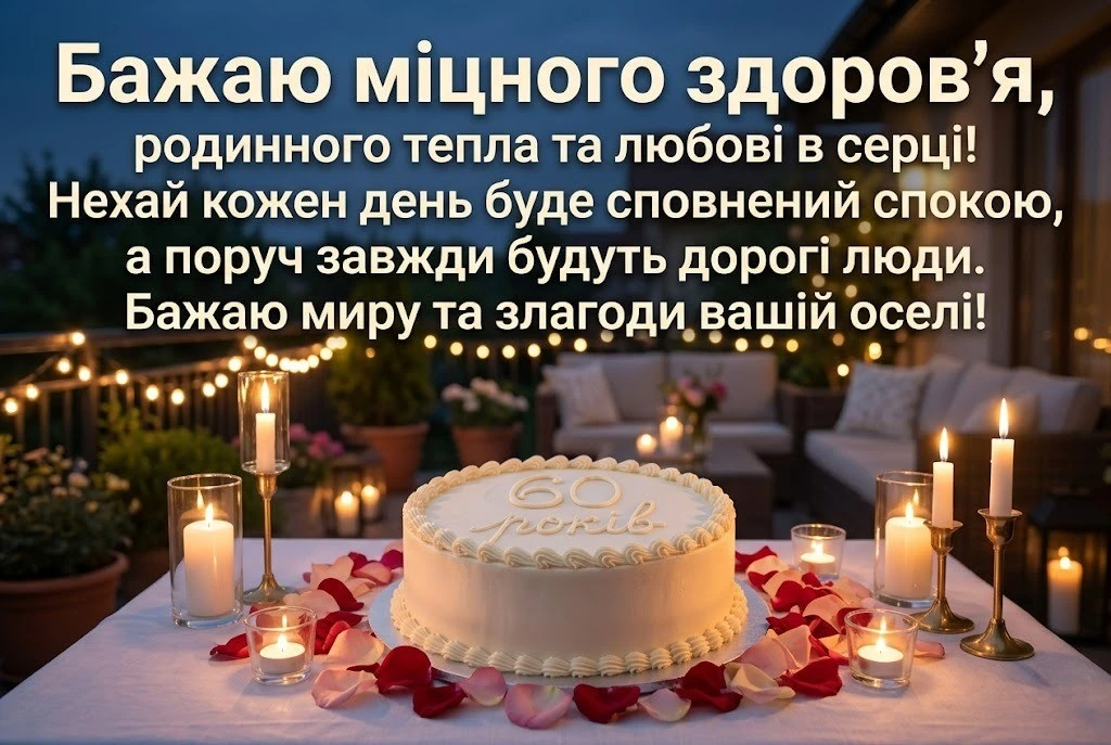 Ювілей 60 років: велика колекція душевних привітань для коханої жінки