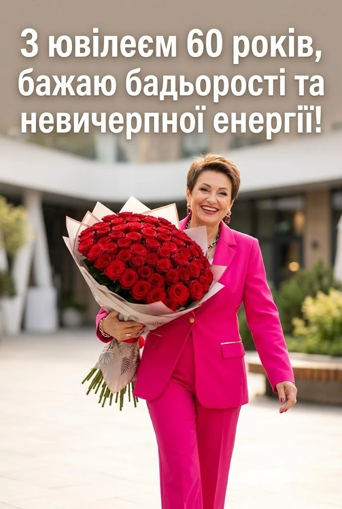 Ювілей 60 років: велика колекція душевних привітань для коханої жінки