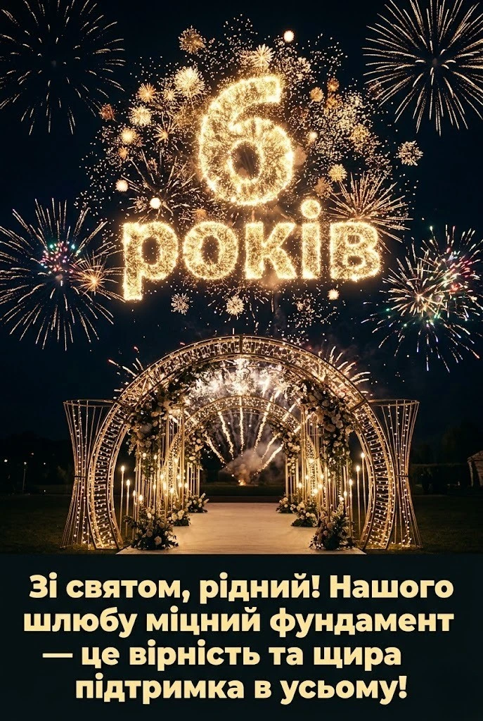 Найкращі привітання чоловіку на 6 років весілля: щиро та красиво