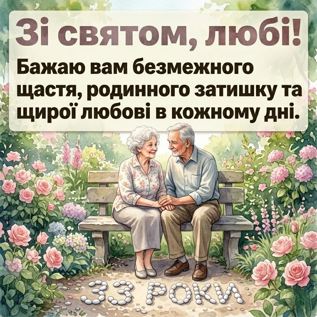 Найкращі вітання на 33 роки спільного життя для чоловіка, дружини та батьків