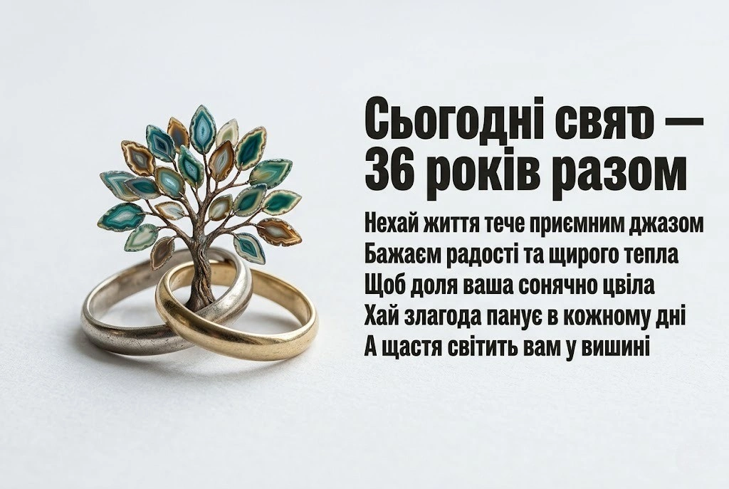 36 років разом: як красиво привітати батьків з агатовою річницею
