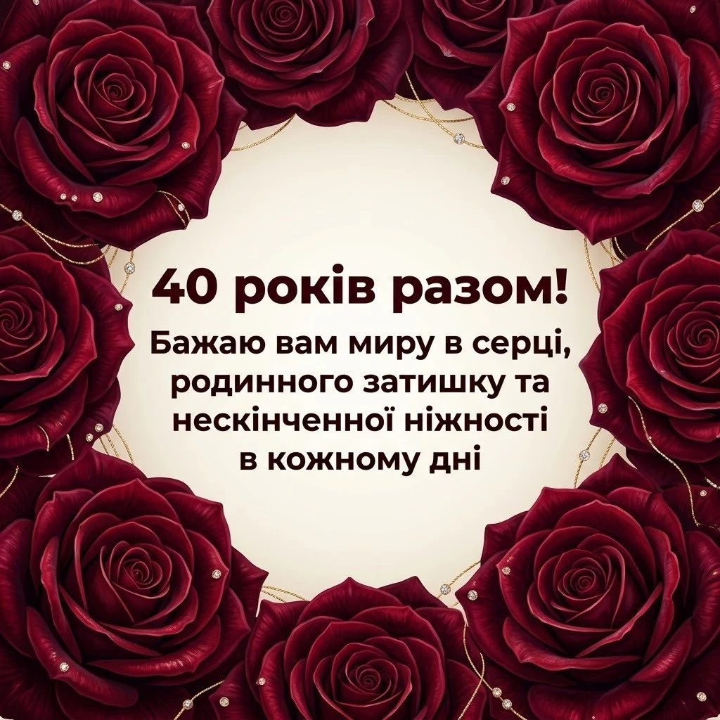 Рубінове весілля: найкращі вітання з 40-ю річницею шлюбу