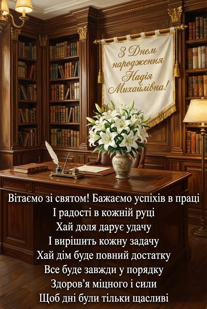 Привітання для Надії Михайлівни: від офіційних побажань до душевних віршів