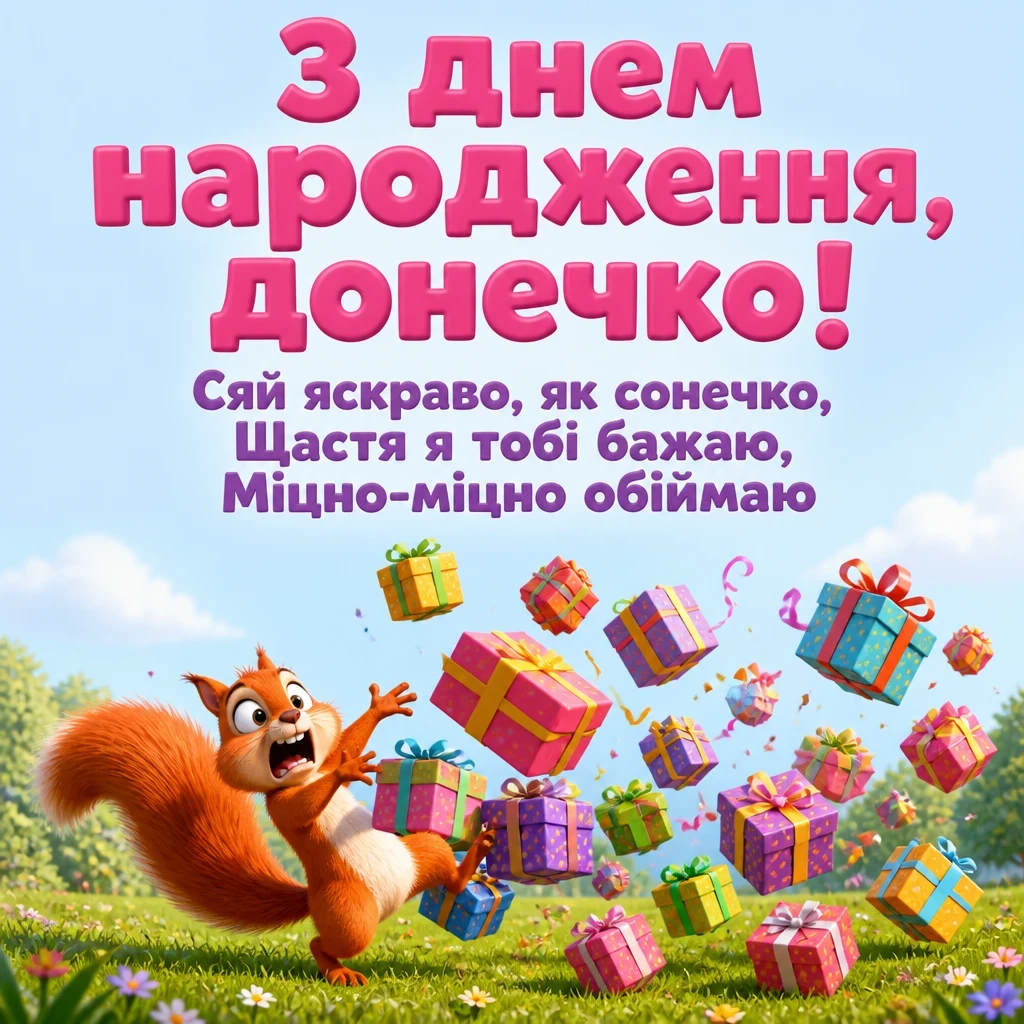 люба донечка з днем народження донечко