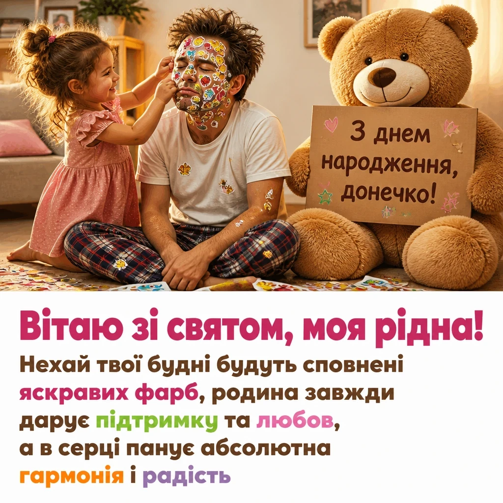 люба донечка з днем народження донечко