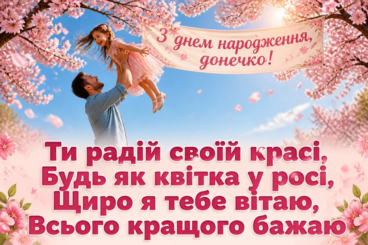 люба донечка з днем народження донечко