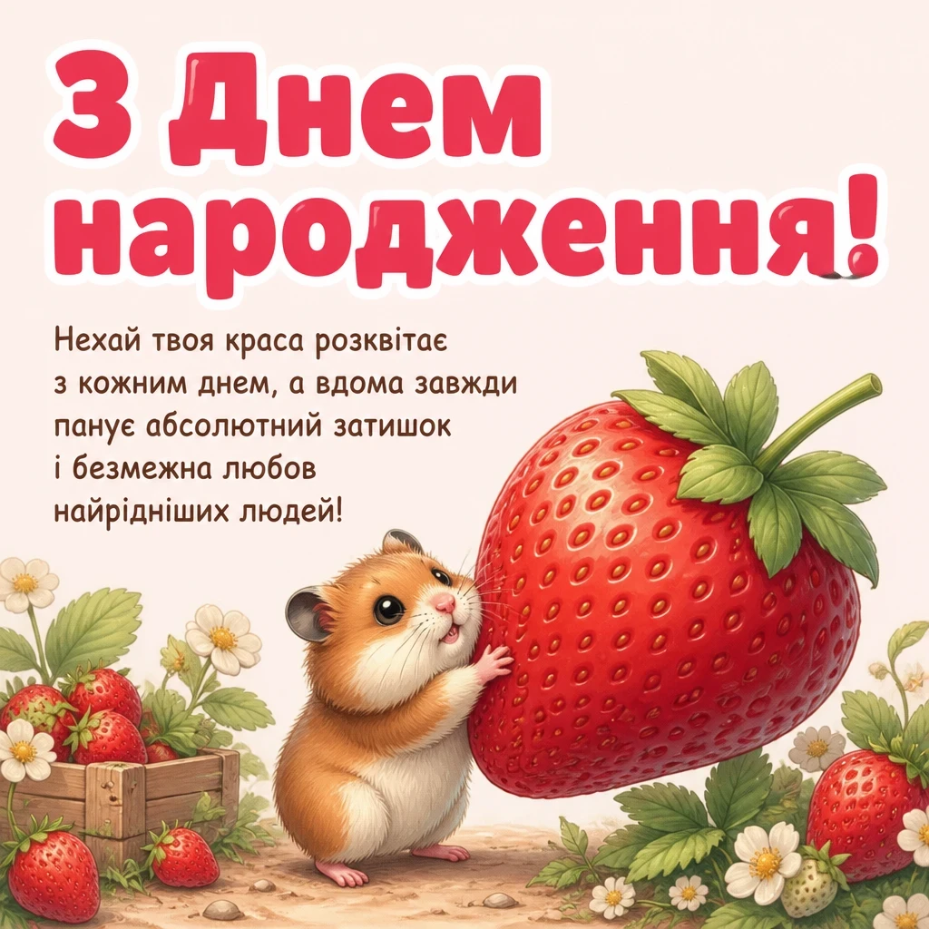 привітання з днем народження своїми словами жінці
