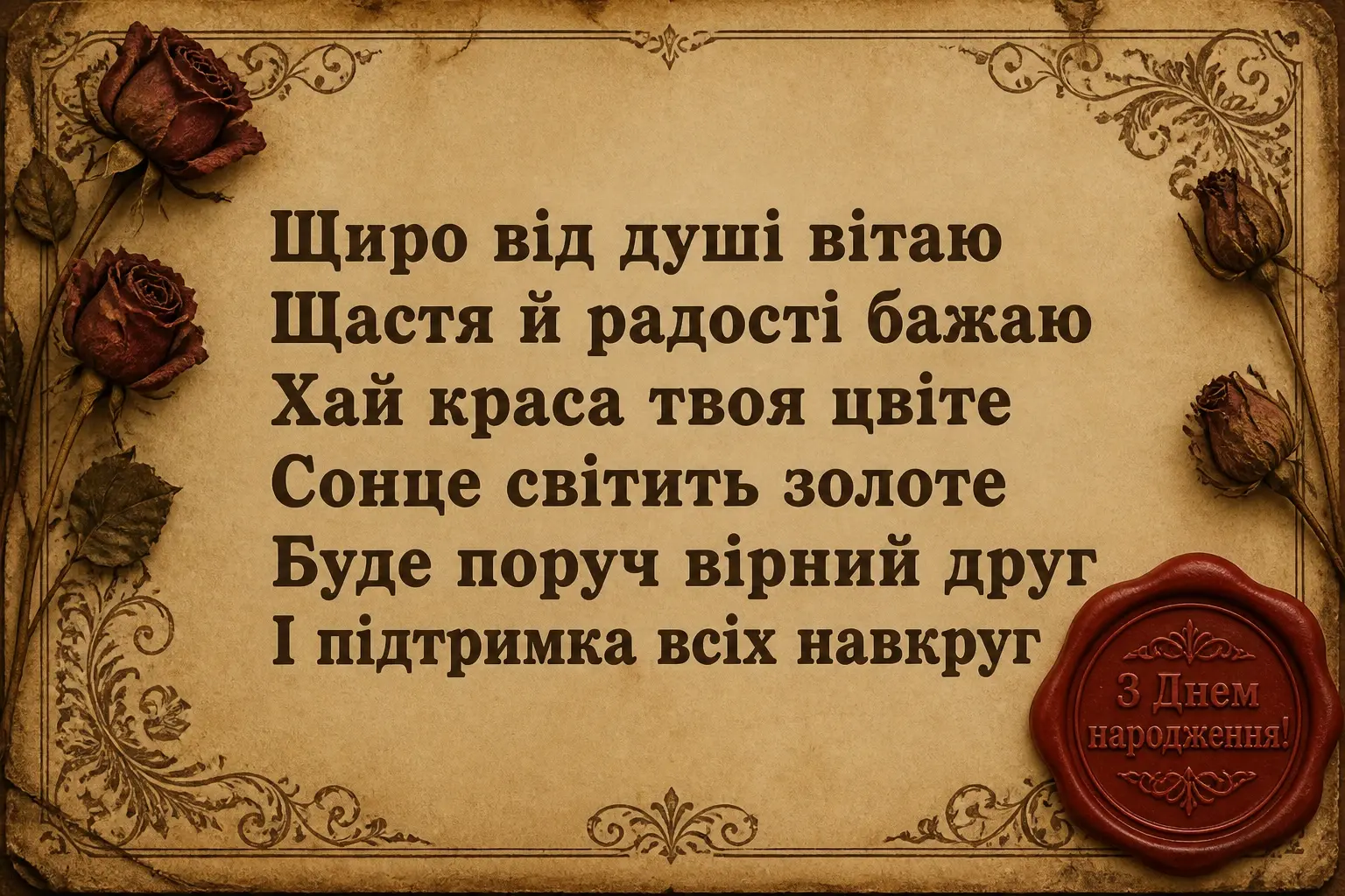 привітання з днем народження своїми словами жінці