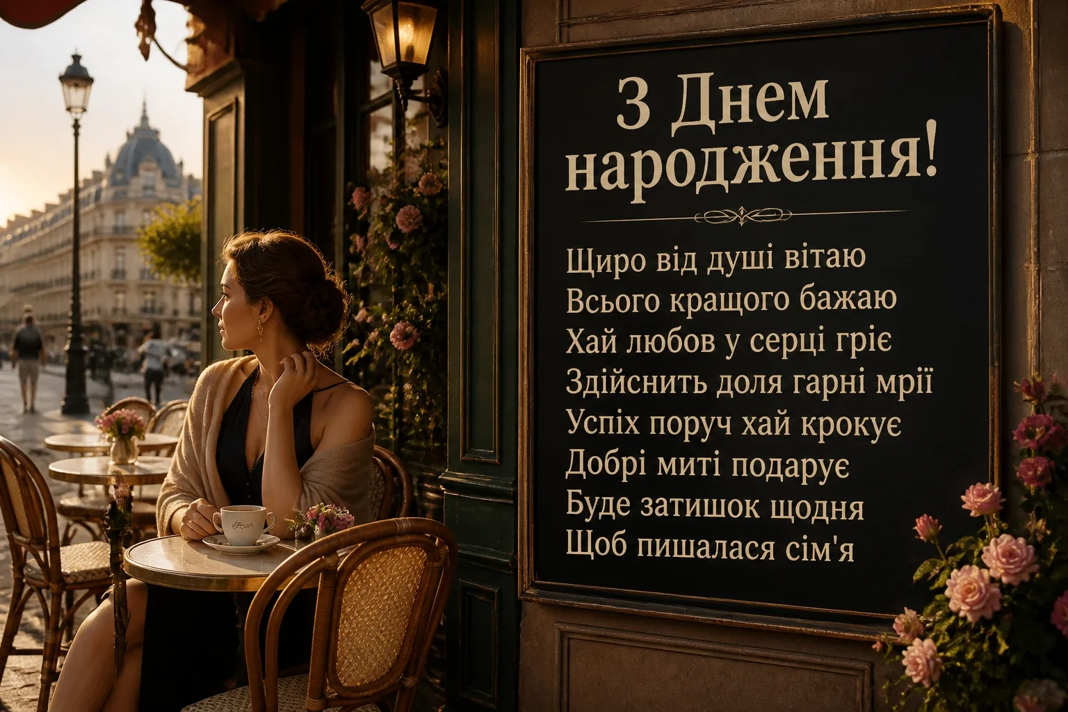 привітання з днем народження своїми словами жінці