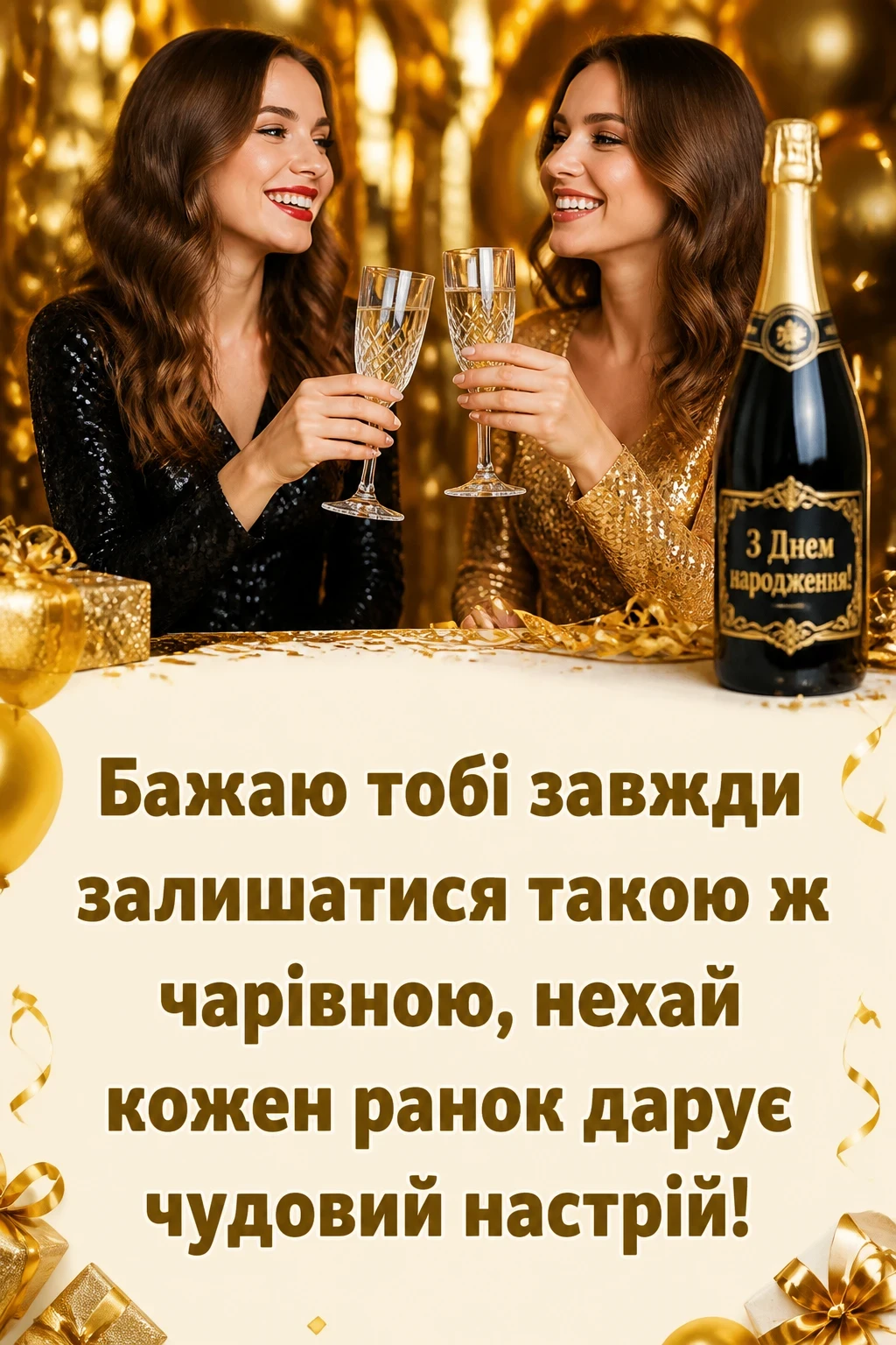 привітання з днем народження своїми словами жінці