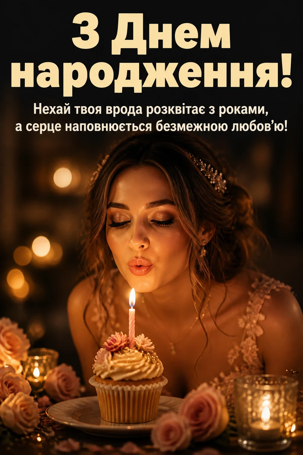 привітання з днем народження своїми словами жінці